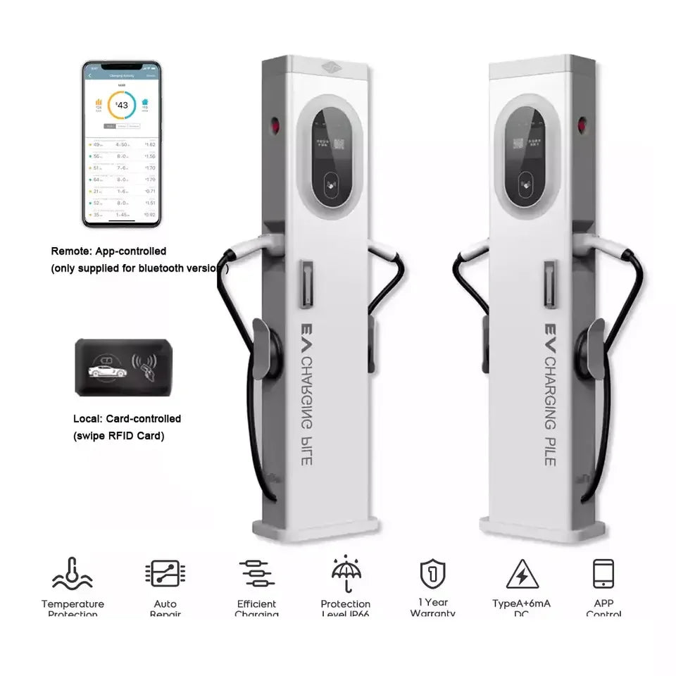 Smart 22kW Dual Gun EV Charger for Home