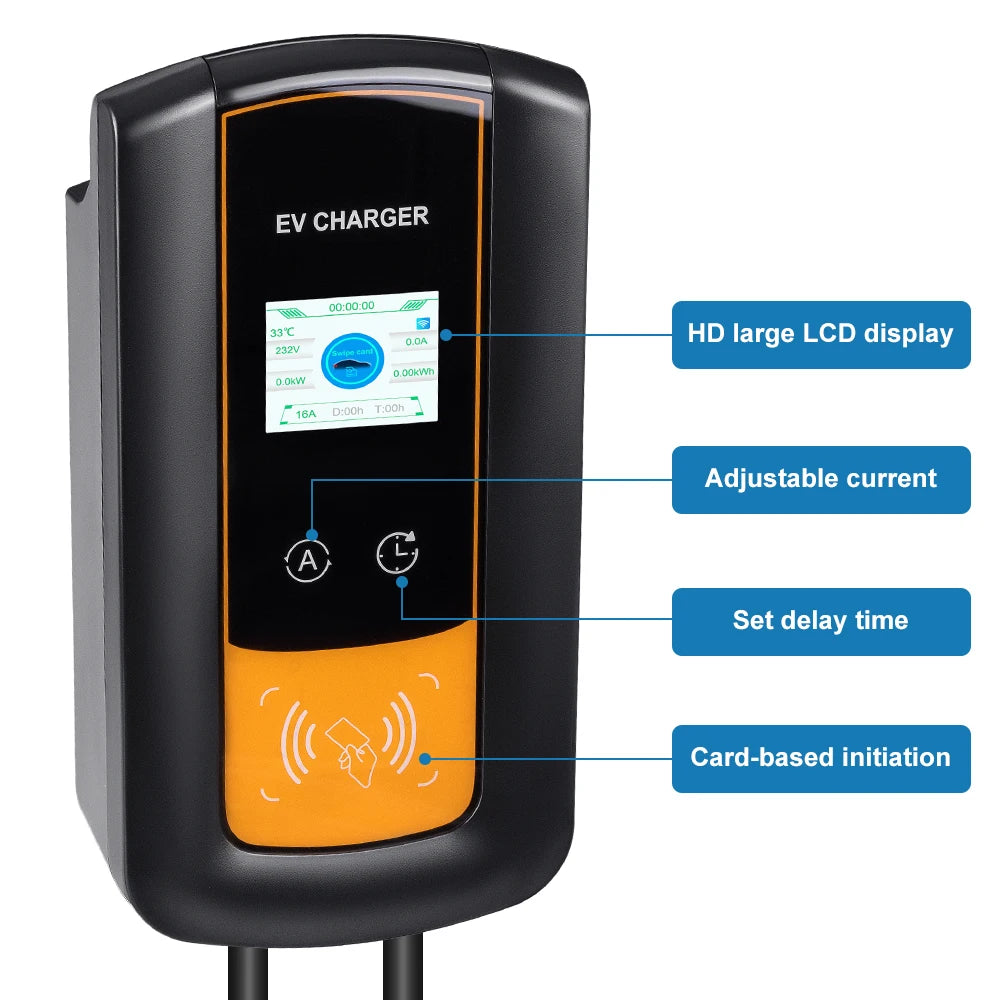 EV Charger 16A/32A, Type2, 7-22KW Wallbox