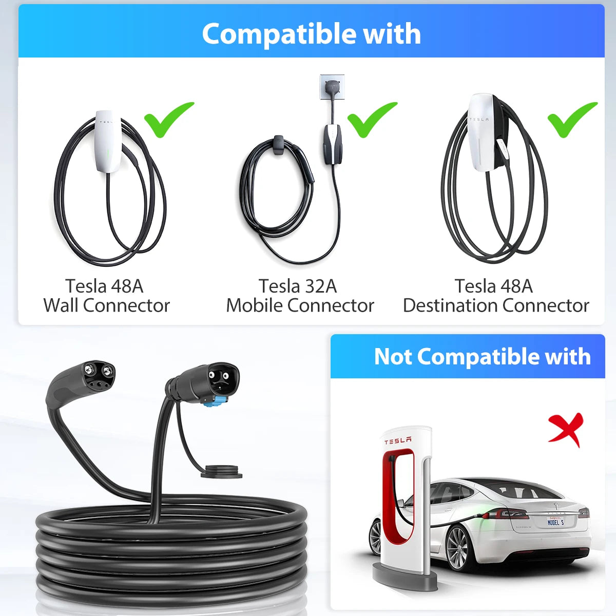 Tesla 12KW Charger Extension Cord